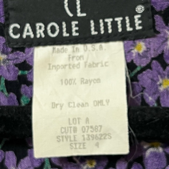 Vintage unique CAROL Little asymmetric multi print ruffle and beaded top. Size 4 - Picture 8 of 14